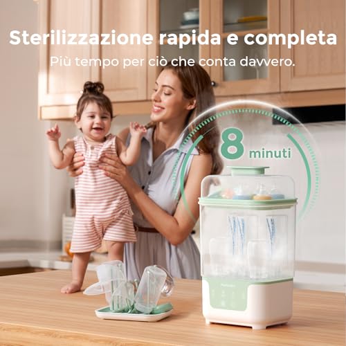 Detalle de Momcozy Sterilizzatore Biberon e Asciugatrice 4‑in‑1 Compatto a Vapore