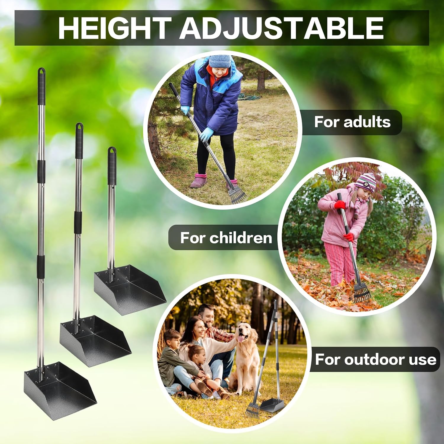 Detalle 1 de THRISEED Dog Pooper Scooper Set, stainless steel