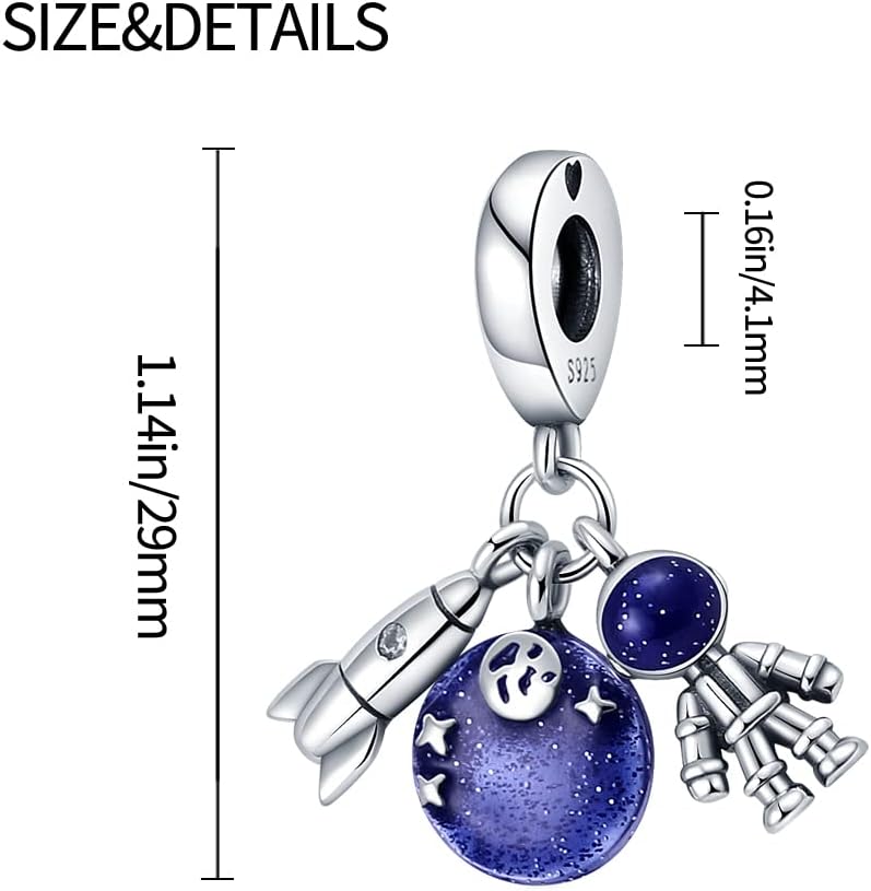 Thumbnail 3 de Pandach Damen Charm Anhänger aus 925 Sterling Silber mit Zirkonia – kompatibel mit europäischen Armbändern und Ketten