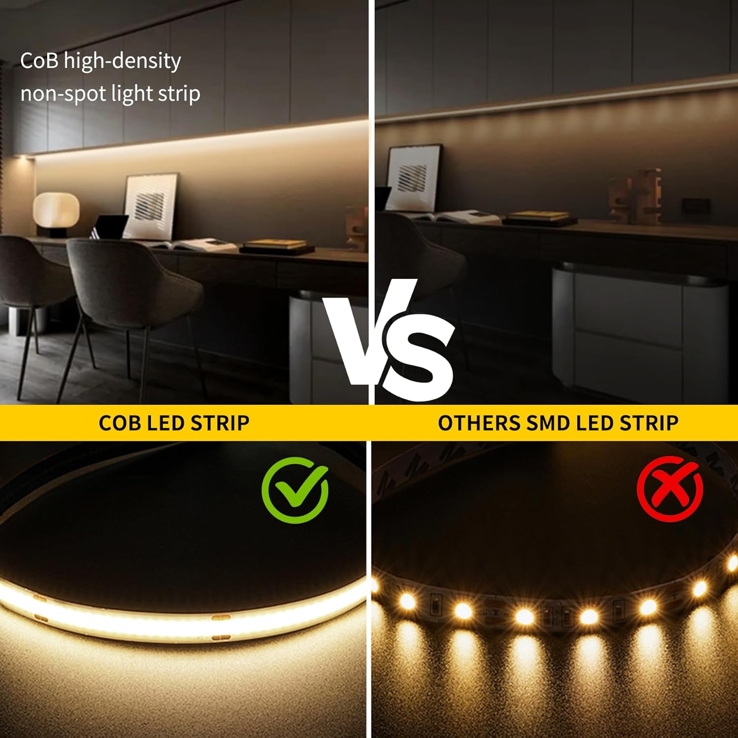 Thumbnail 4 de FUIQI COB LED Strip Light 5M (24V) – Dimmable, 4000K Natura White, CRI >90