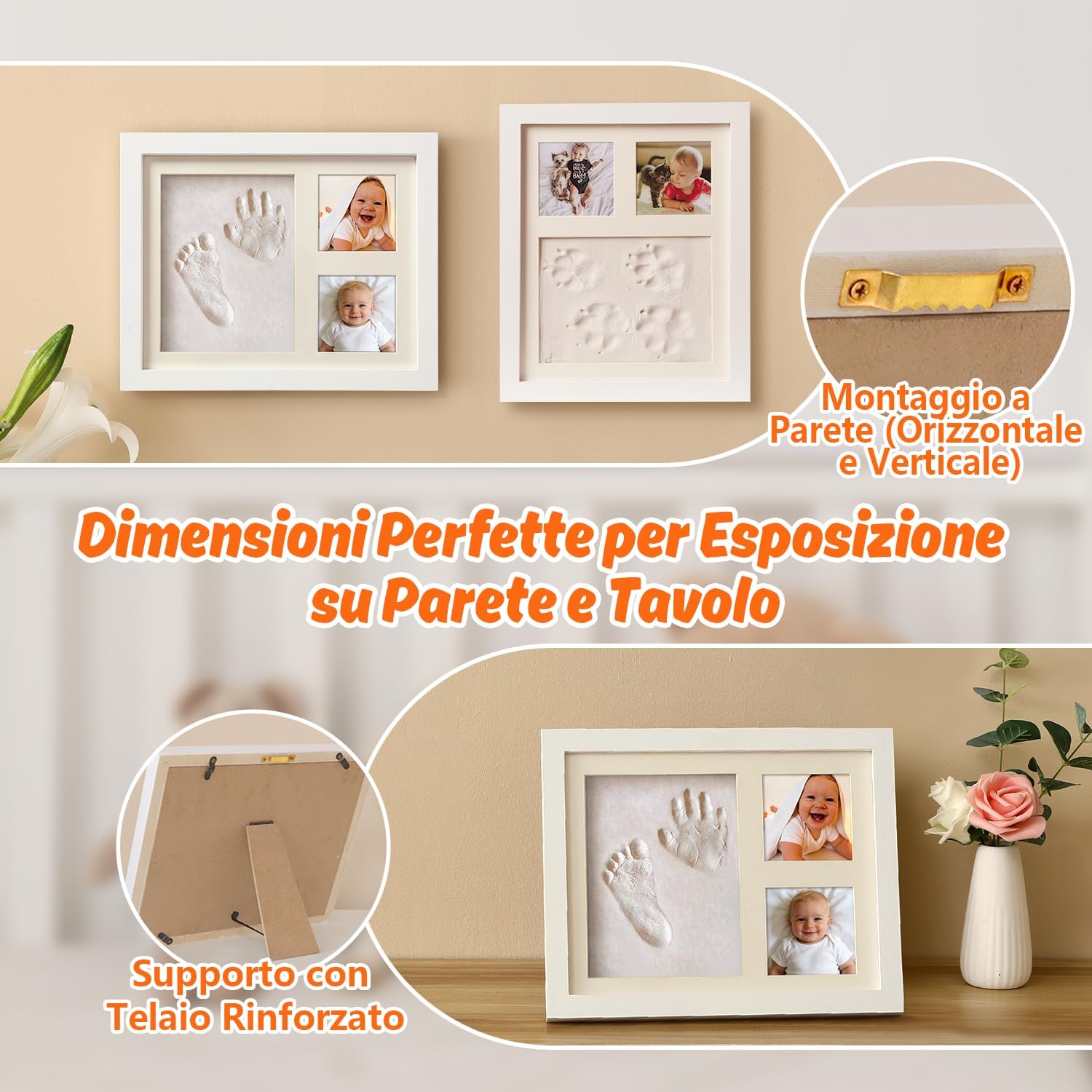 Thumbnail 5 de PewinGo Cornice Impronte Neonato con Argilla per Mani e Piedi