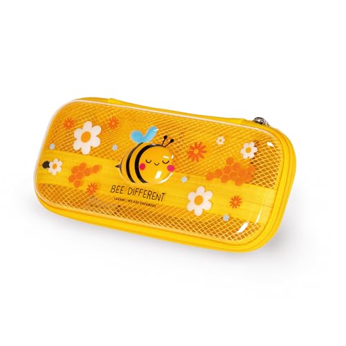 Detalle de Legami Astuccio Wonderwow Bee: 2 scomparti con tasca rete e chiusura a zip, misura 23x11x5 cm