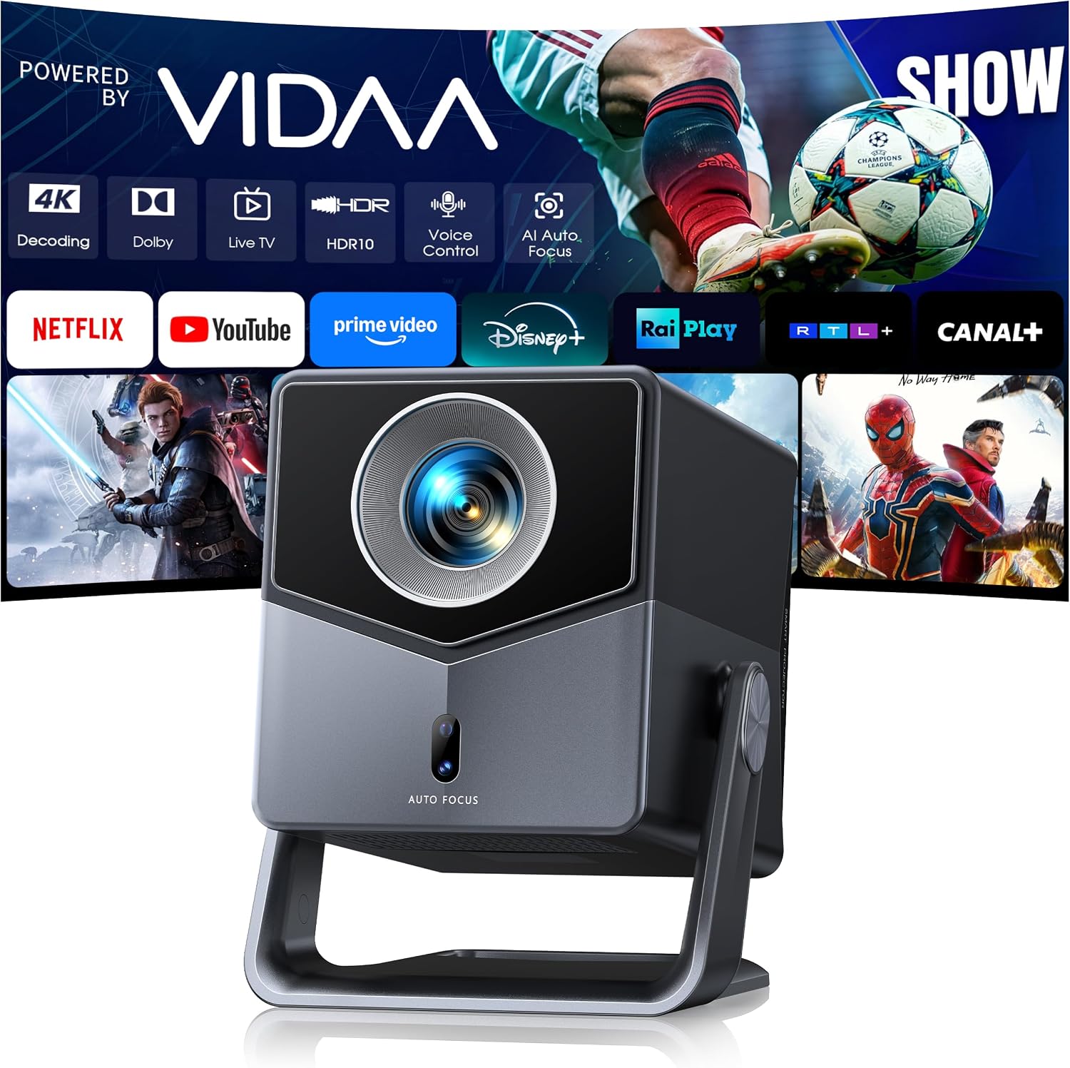 Detalle de Proiettore 4K TOPTRO A2 con VIDAA, Dolby Audio e AirPlay: cinema in casa senza ingombro