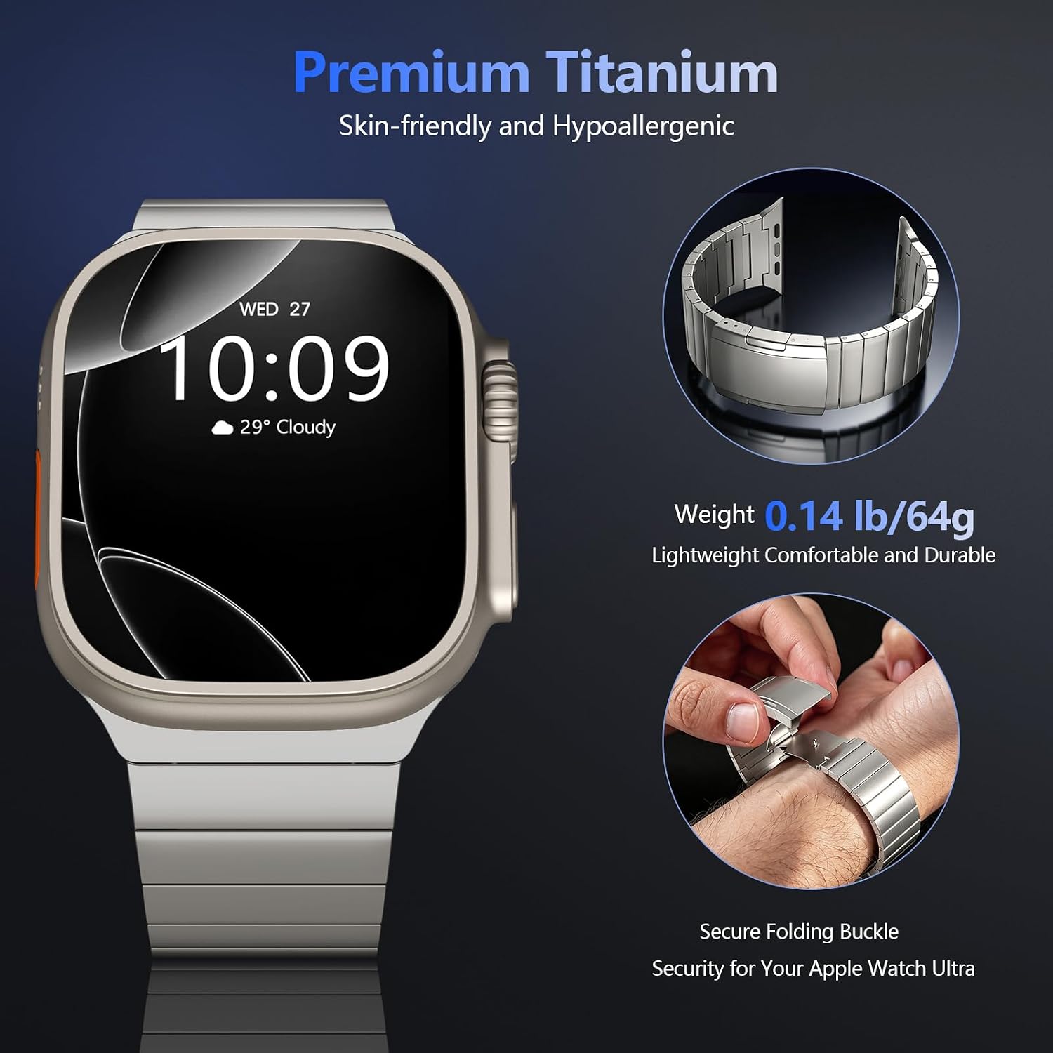 Thumbnail 2 de TiMOVO Titanium Strap for Apple Watch (49mm, Ultra 3/2/1, 46mm/45mm/44mm/42mm) – Metal Detachable Strap