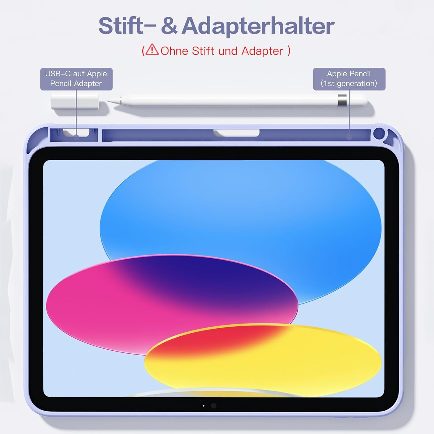 Thumbnail 3 de Vobafe Schutzhülle für iPad A16 (11. Generation 2025) & iPad 10. Generation 10,9" – mit Stifthalter, PC-Transparent, Lavendel