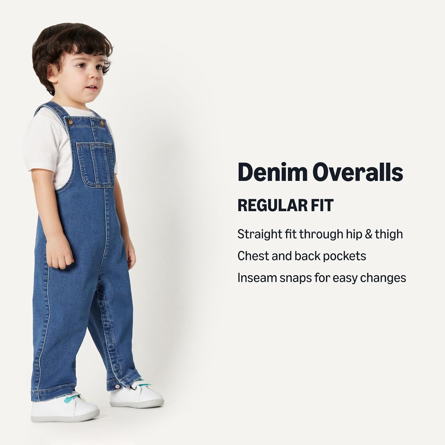 Detalle 2 de Amazon Essentials Unisex Babies’ Soft Stretch Denim Overalls (Regular Fit)