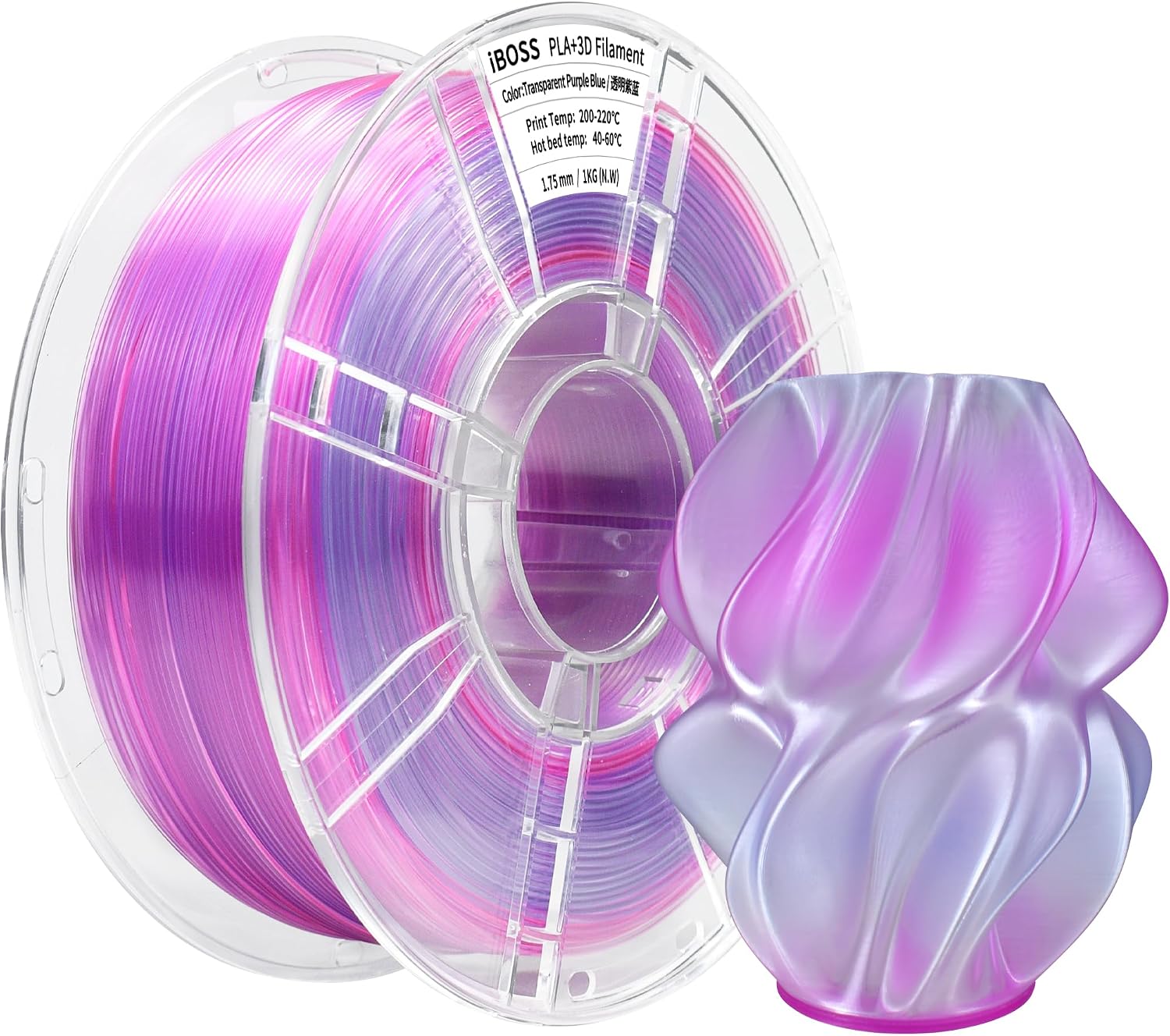 Thumbnail 4 de iBOSS PLA+ 1,75 mm 3D-filament, svart, 1 kg med ±0,02 mm tolerans
