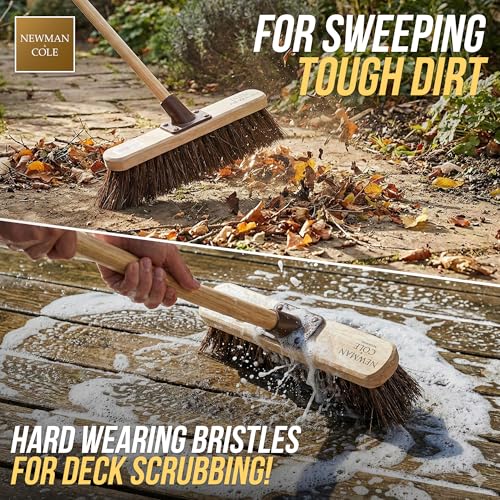 Detalle de Newman and Cole 12” Yard Brush Heavy Duty Outdoor Garden Broom