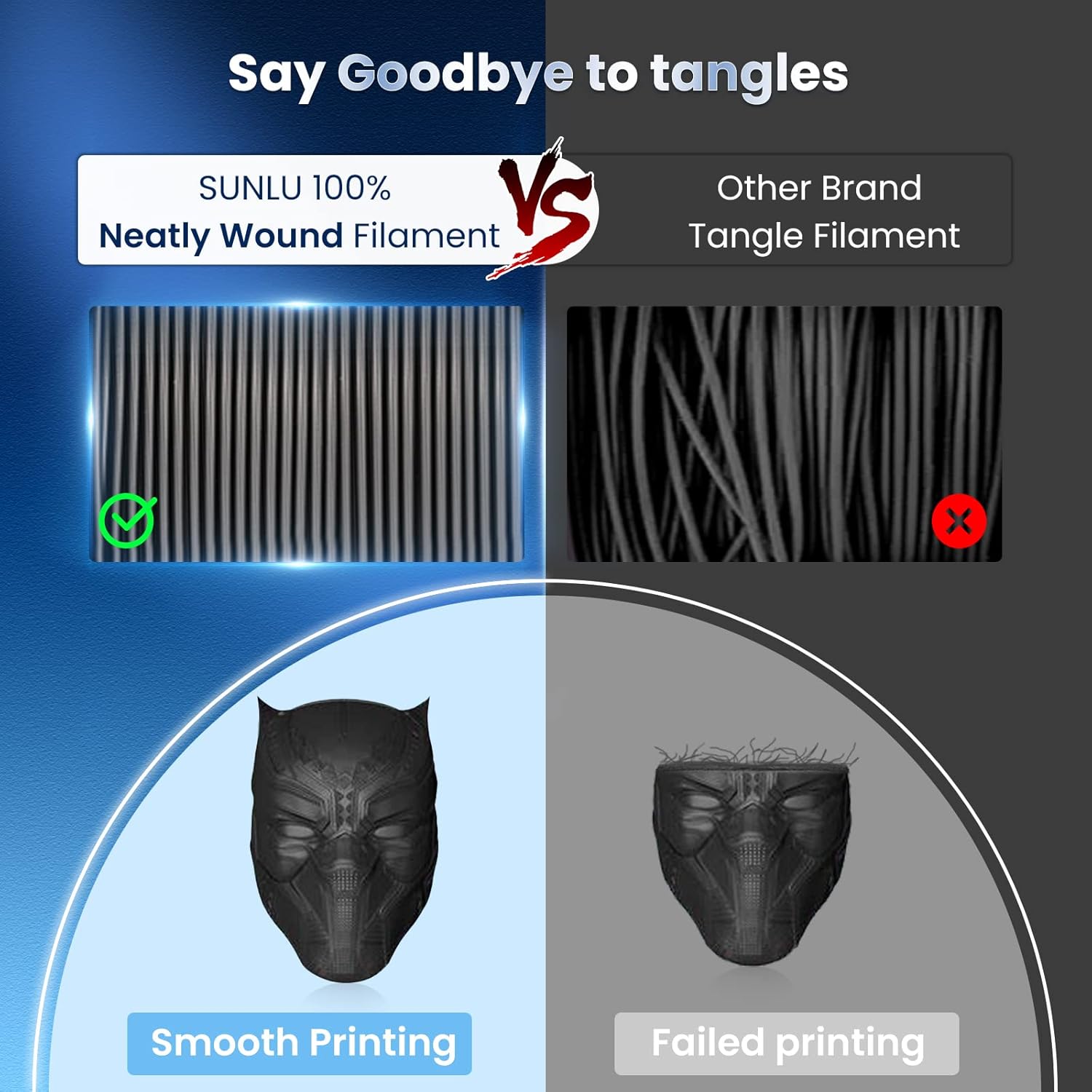 Detalle de SUNLU Filamento PLA+ 1.75 mm PLA Plus 1 kg per stampante 3D e penne 3D (Nero), tolleranza ±0,02 mm