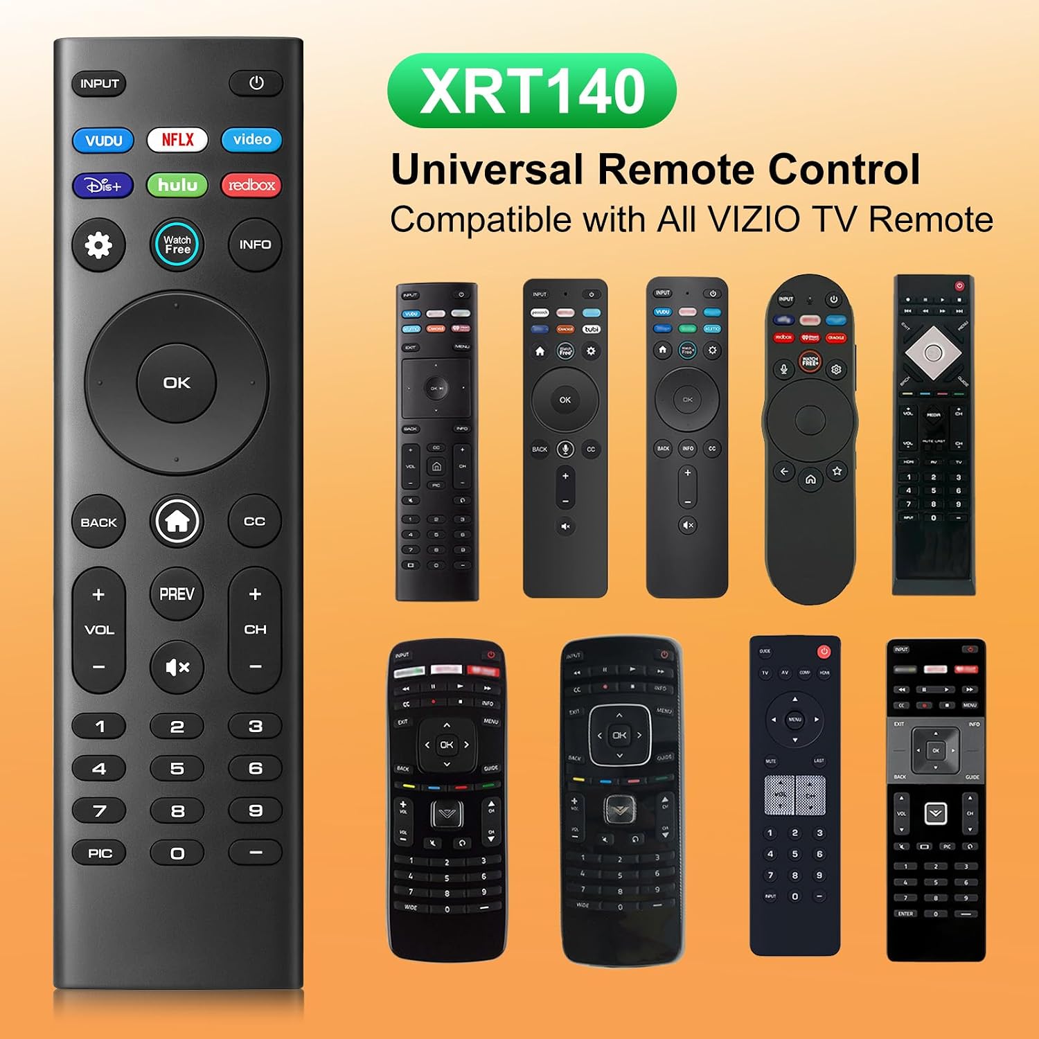 Detalle 2 de LOUTOC XRT140 Replacement Remote for VIZIO TVs with Infrared and 6 Shortcuts