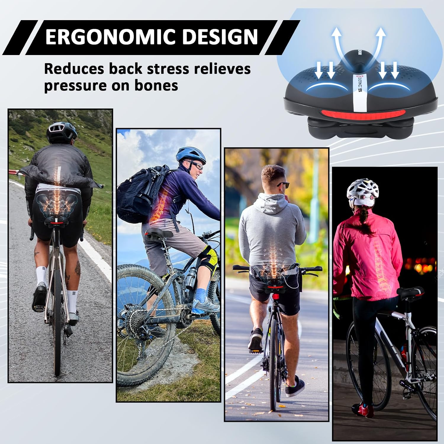 Detalle de Wide Soft Bike Saddle Cushion