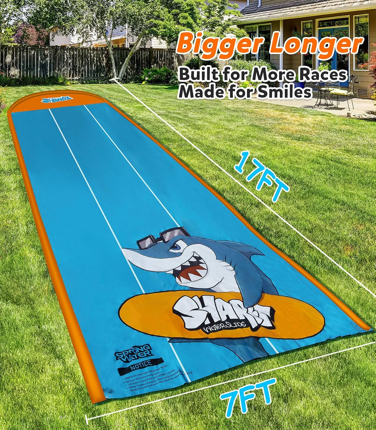 Detalle 2 de Spring Water Slip and Water Slide for Kids Backyard (17ft, 3-Lane) with Sprinkler