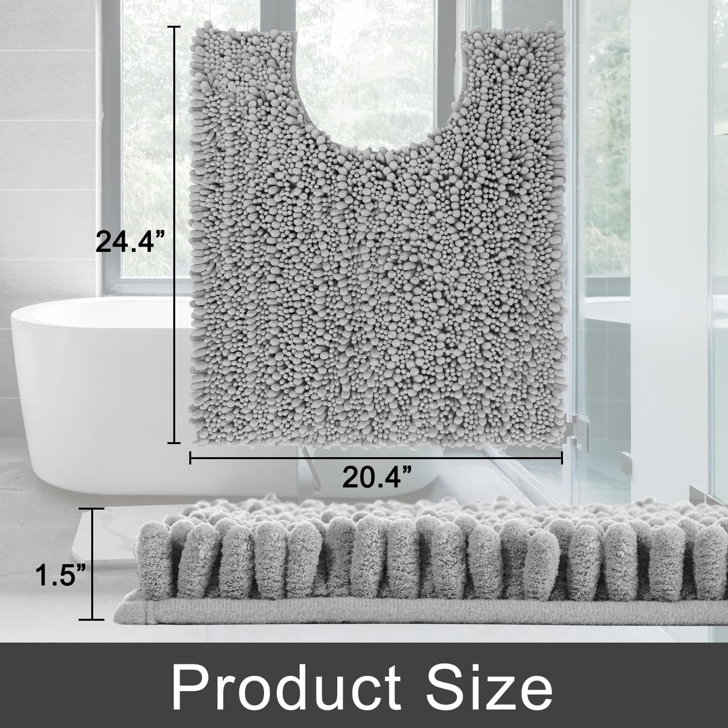 Detalle 2 de Yimobra U-Shaped Toilet Rug, 24 x 20 Inches
