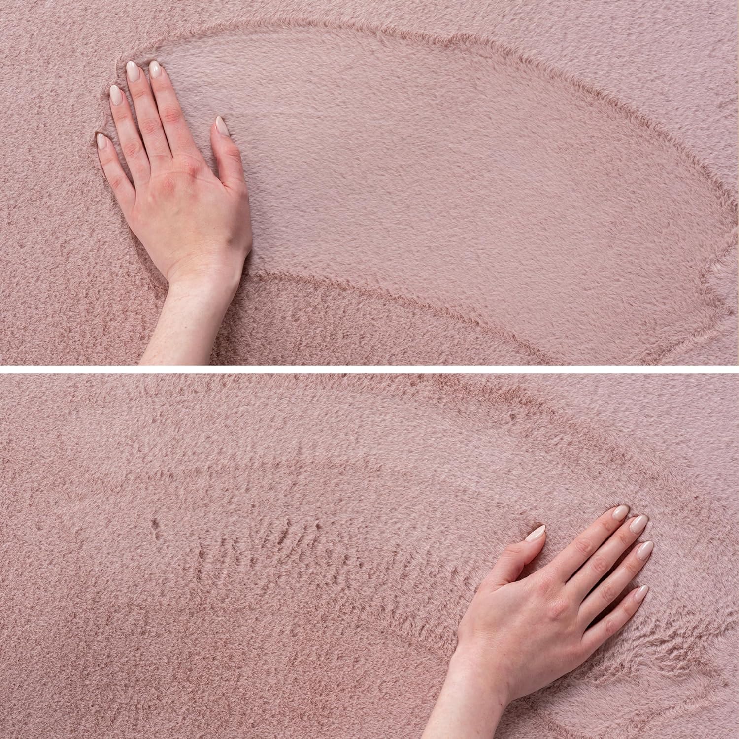 Thumbnail 2 de SIMPEX Kurzflor-Teppich fürs Wohnzimmer in Rosa, waschbar, 160×220 cm