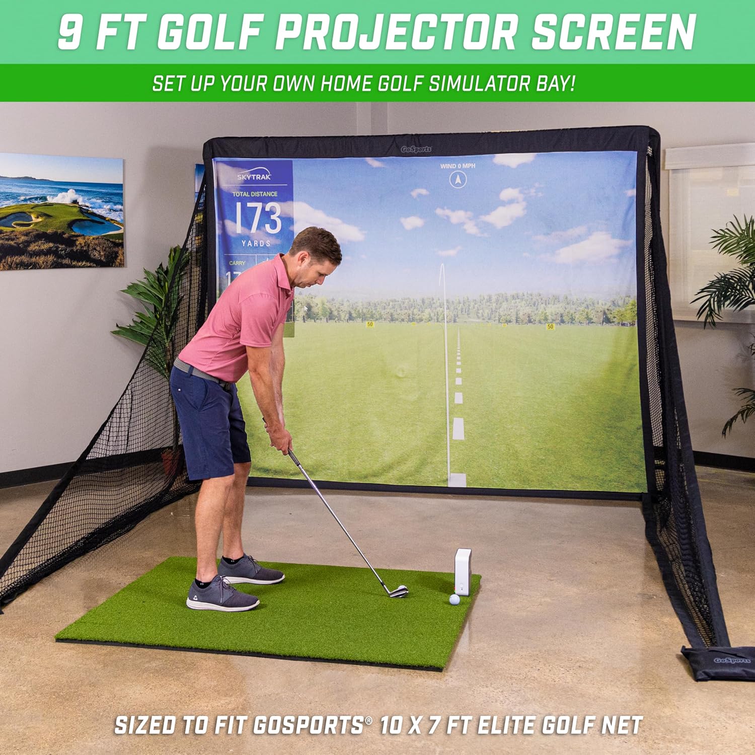 Detalle de GoSports Golf Simulator Impact Screen – Choose 6.5 ft x 7 ft or 9 ft x 7 ft