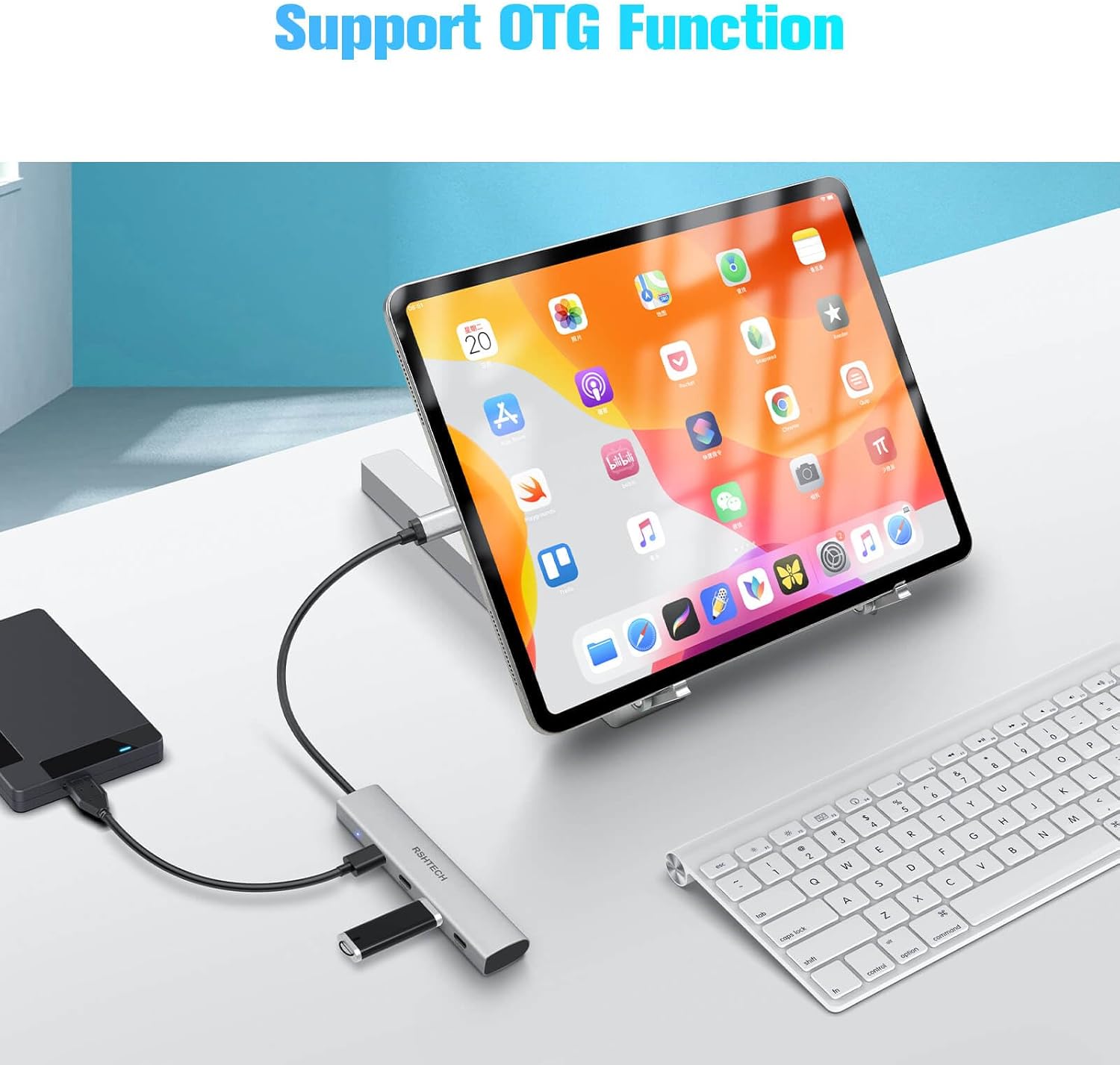 Thumbnail 3 de RSHTECH USB‑C Hub 10 Gbit/s (4‑Port, USB 3.2) RX04 – Ultra slim Aluminium Datenhub