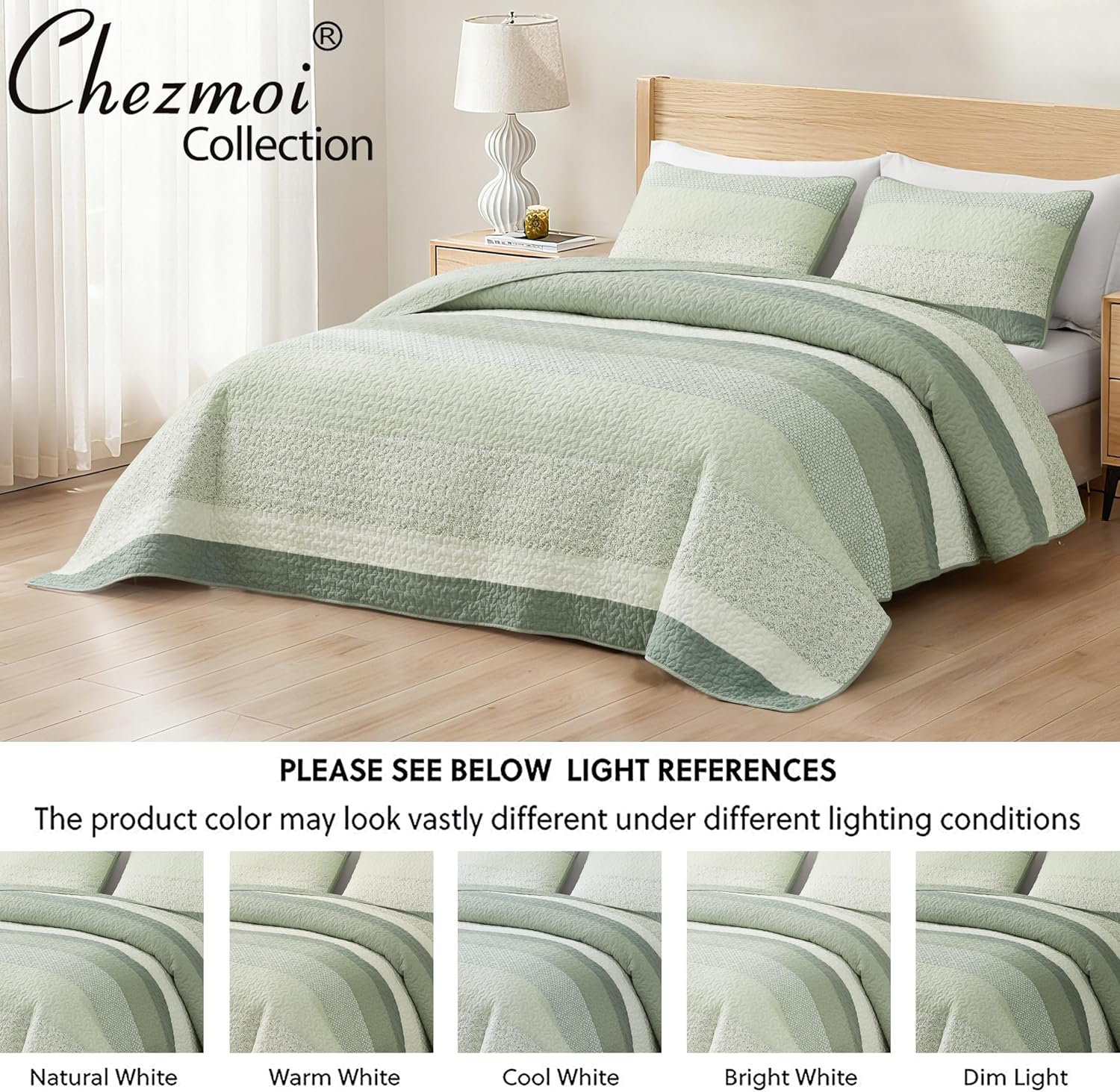 Detalle 1 de Chezmoi Collection Quilt Set, Twin Size