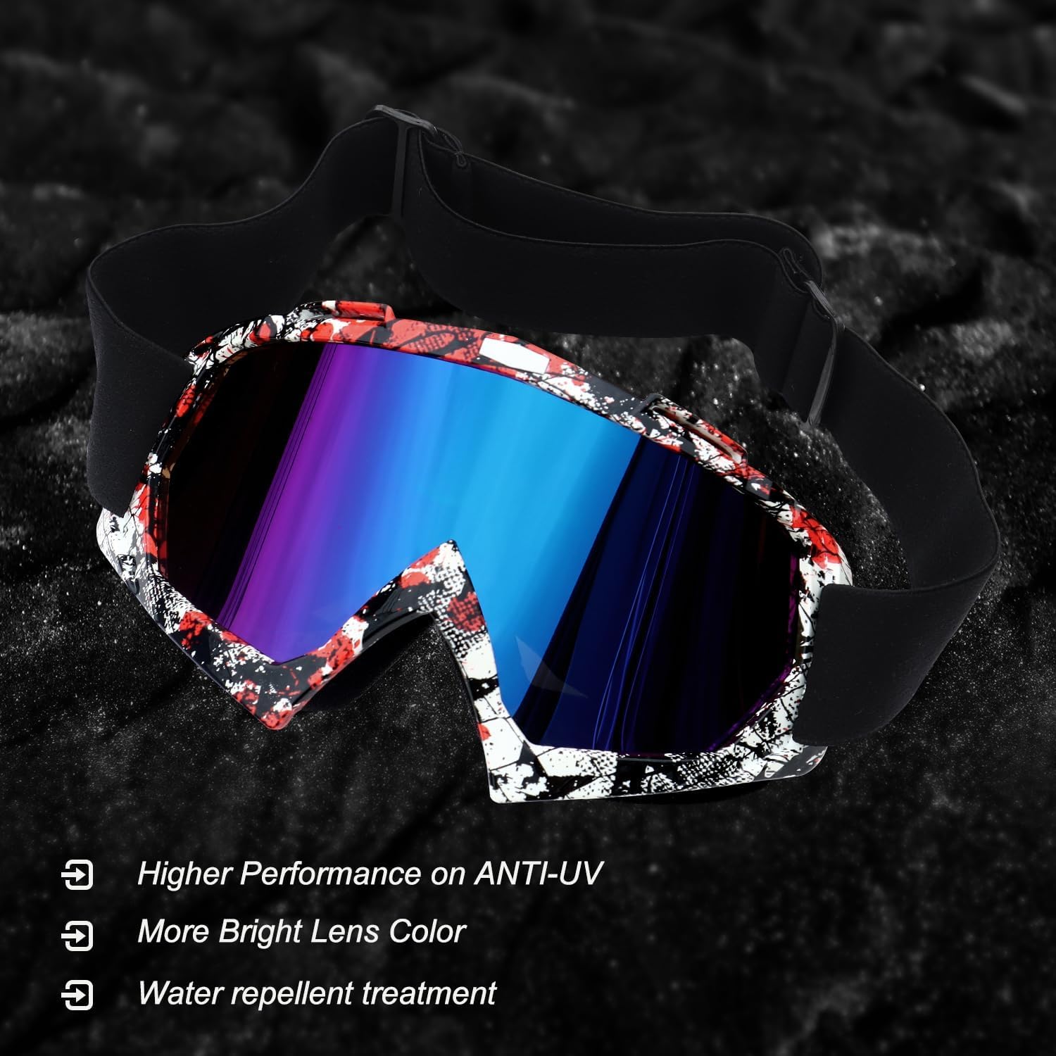 Thumbnail 4 de FMY motocross & dirt bike goggles with UV400 anti-scratch PC lens and anti-fog airflow