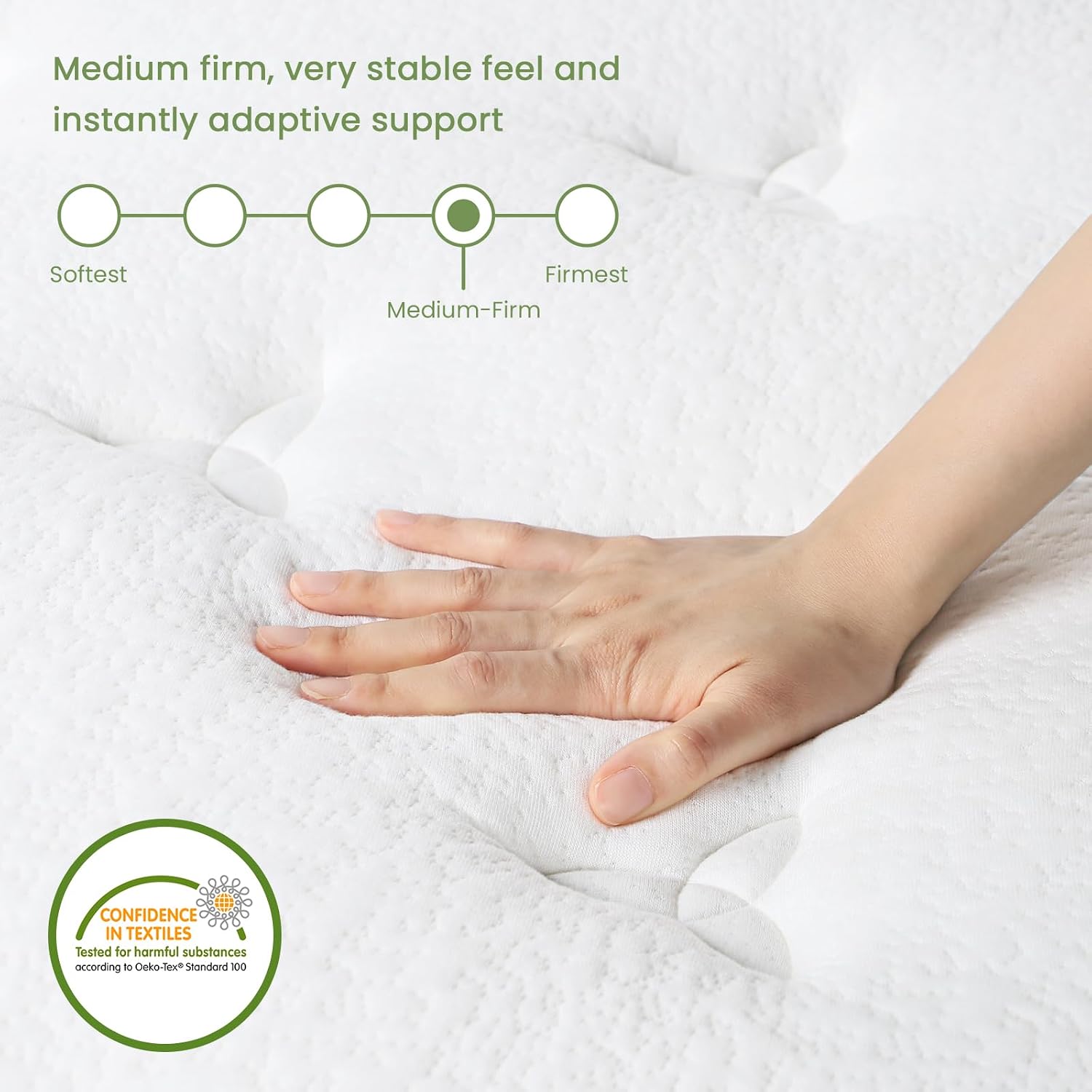 Thumbnail 3 de Uliyati Double 4FT6 10 Inch Gel Memory Foam Pocket Sprung Hybrid Mattress (7-Zone) – Medium Firm