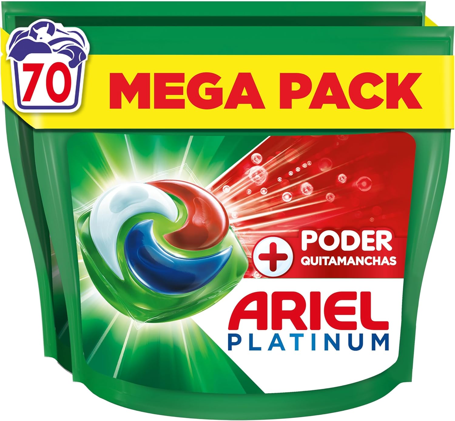 Ariel PODs Platinum - Cápsulas para 70 Lavados con Quitamanchas