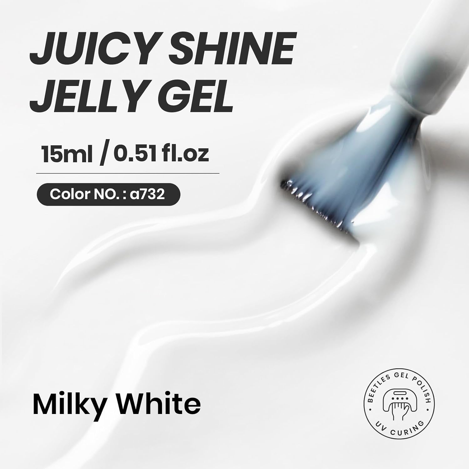 Detalle 2 de Beetles Milky White Gel Nail Polish 15ml ๐