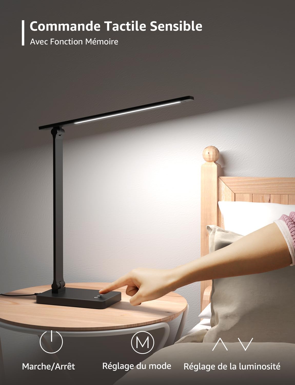 Thumbnail 3 de Lampe de bureau LED Lepro 750 lm : contrôle tactile, 5 modes et dimmable (noir)