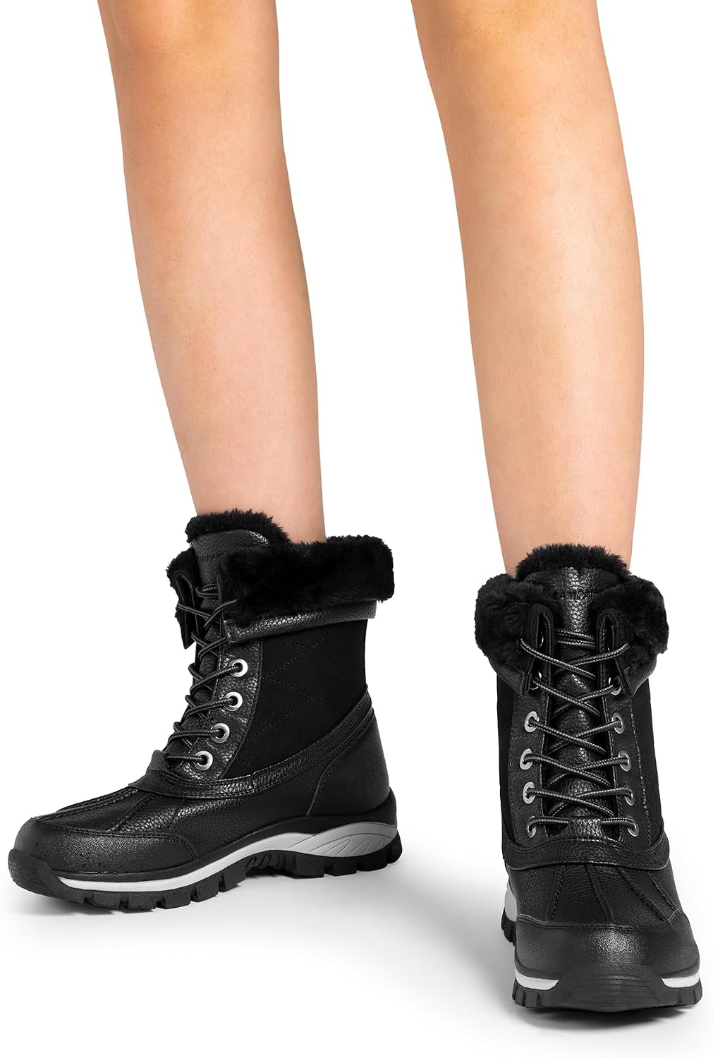 Thumbnail 1 de DREAM PAIRS Women's Waterproof Mid-Calf Snow Boots, Lace-Up with Cozy Fur