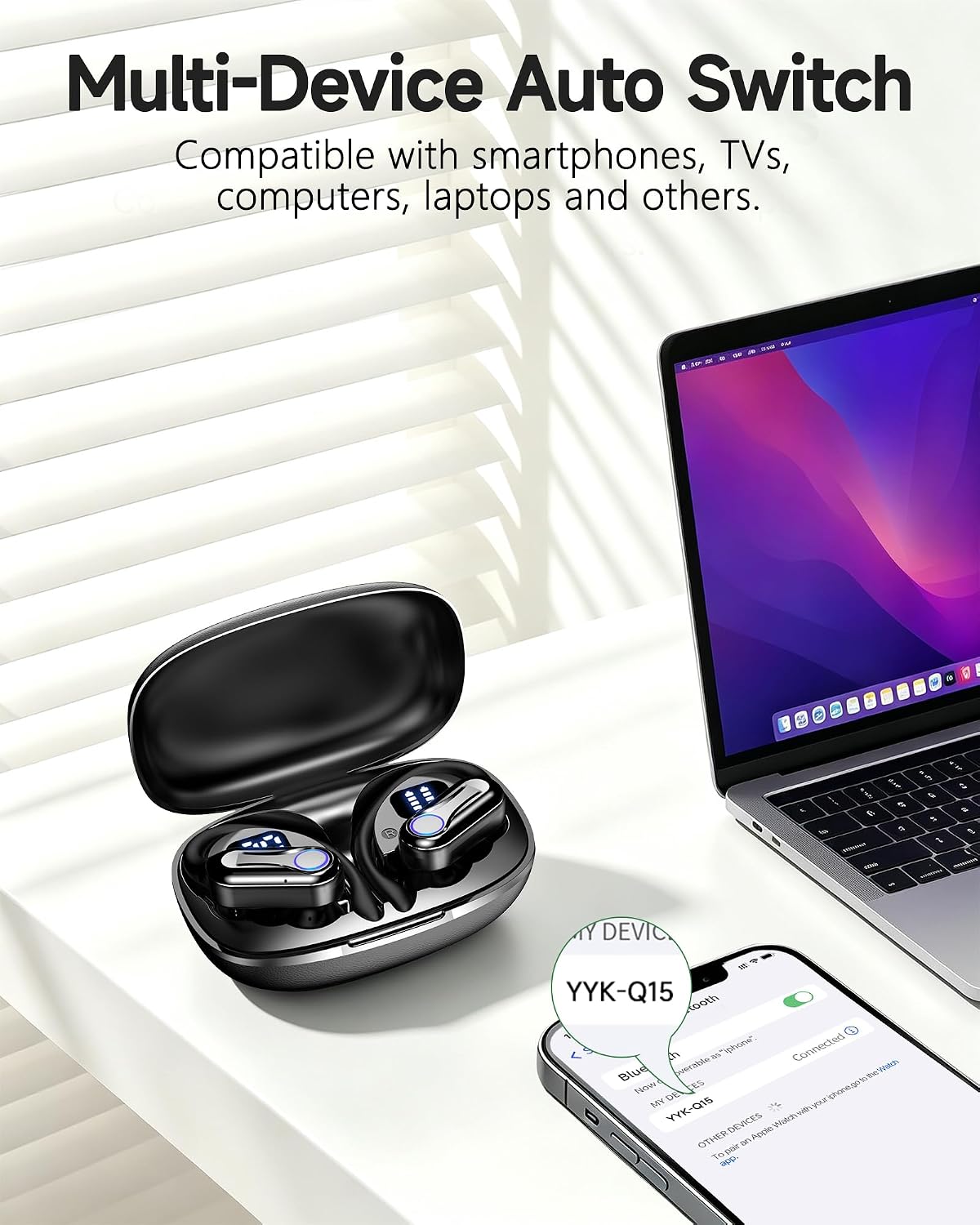 Thumbnail 6 de Acjohtin Wireless Earbuds with Hooks — 6.1 Bluetooth, 90H Playtime, IPX7, 16.2mm Driver