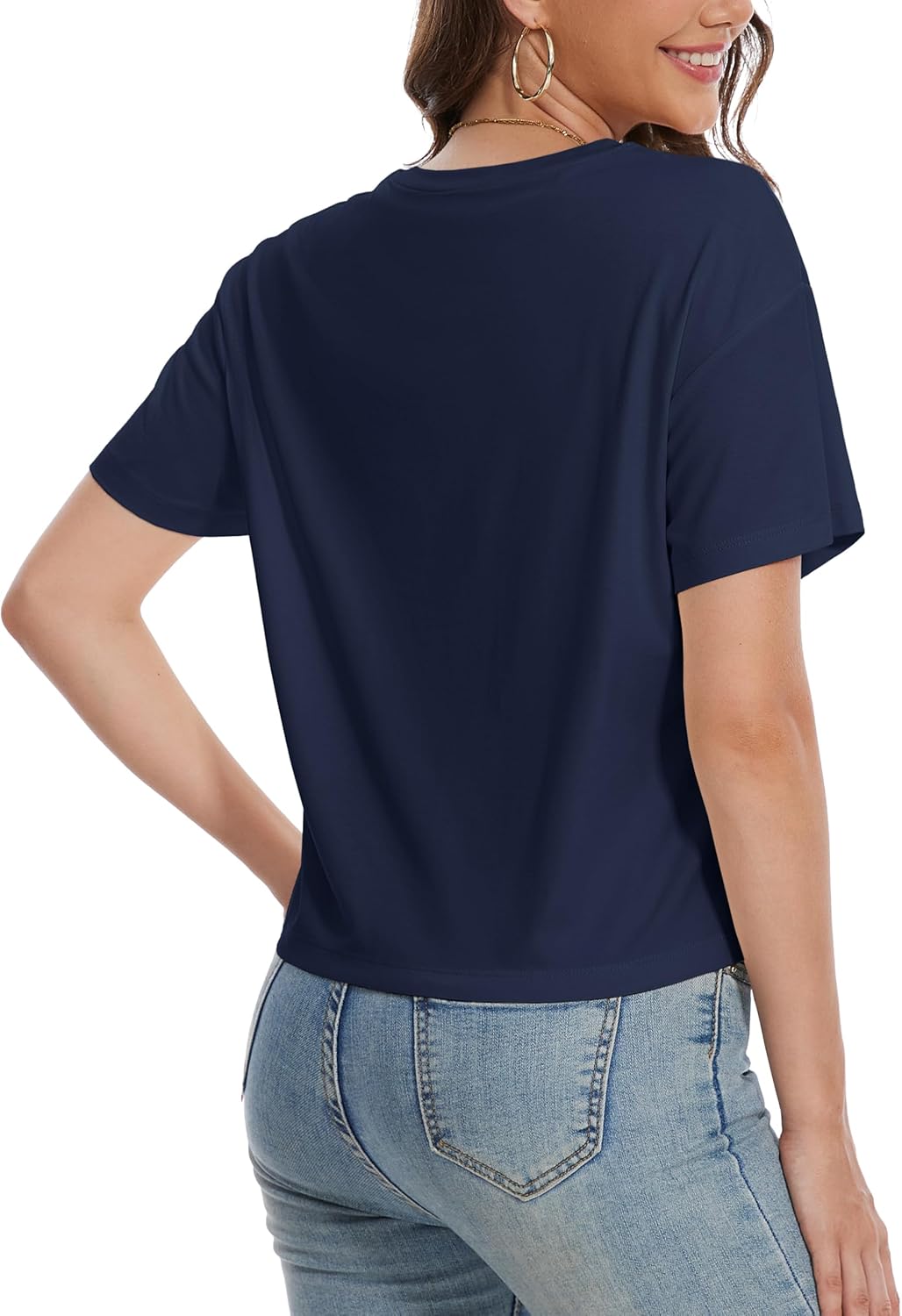Thumbnail 1 de YUCOLEN Women's Crop Tops: UPF 50+ Summer Short Sleeve Cotton Tee