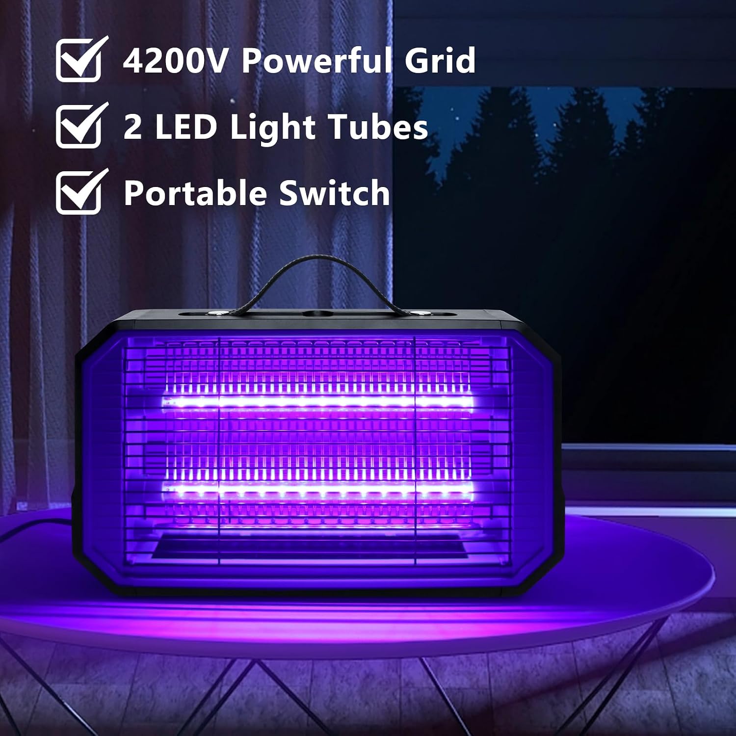 Detalle de Loowoko Mückenlampe – Insektenvernichter mit LED-UV-Technologie