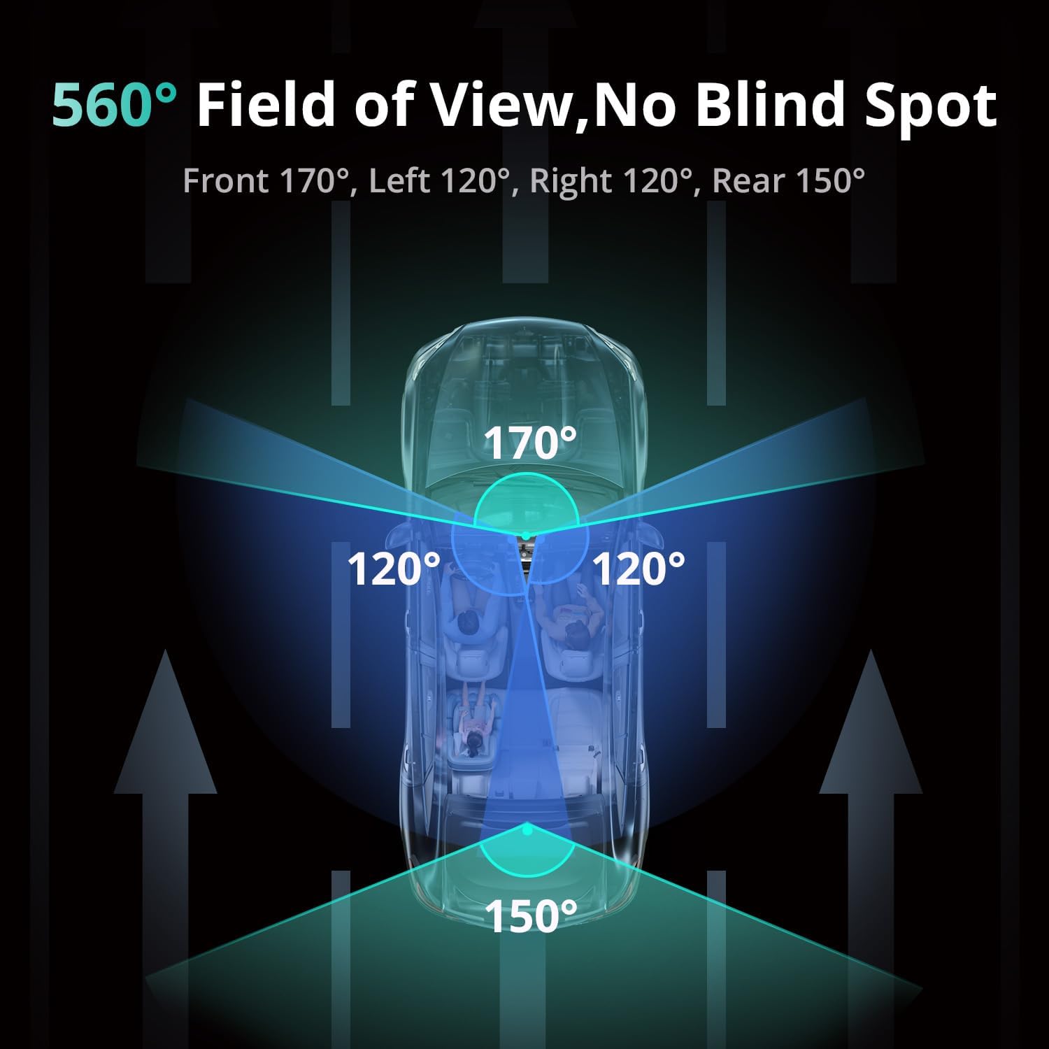 Thumbnail 3 de BOTSLAB 3K 4-Channel Dash Cam with 560° coverage, WiFi, GPS, and voice control