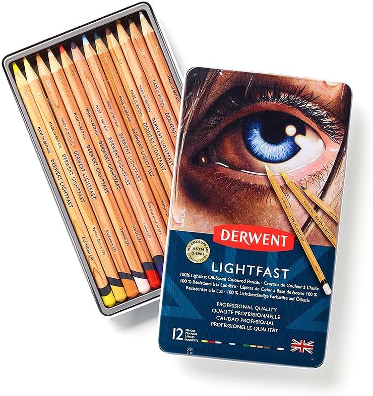 Detalle de Derwent Lightfast Buntstifte 12er Set 🎨