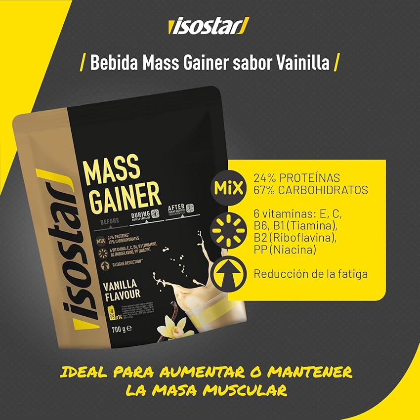 Thumbnail 1 de Isostar Mass Gainer Vainilla 💪 Batido de Proteínas y Carbohidratos