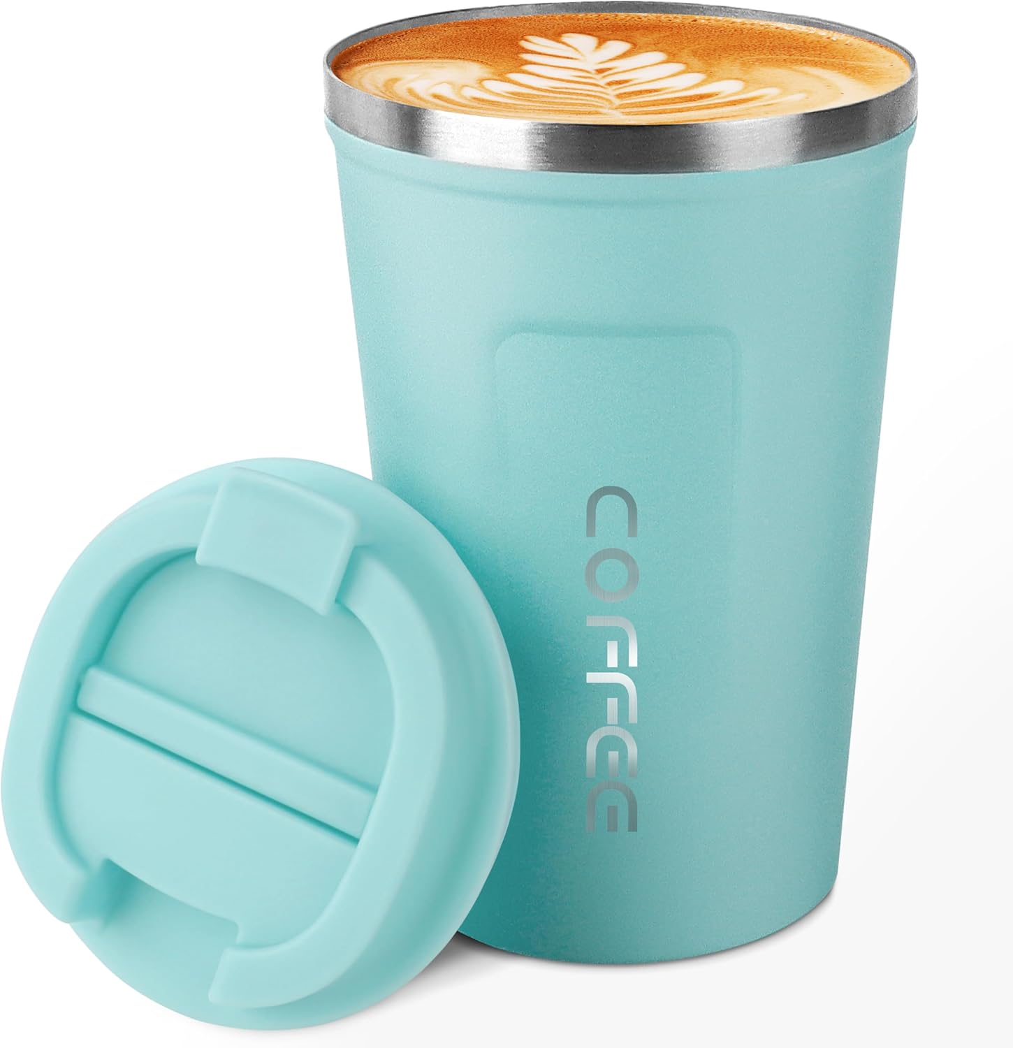 Detalle de 12 oz CS COSDDI Stainless Steel Vacuum Insulated Tumbler — Spill-Proof Travel Mug with Silicone Lid