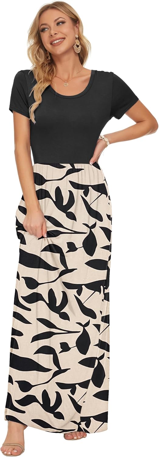 Detalle de AUSELILY Maxi Dress for Women - Summer Casual Long Dress with Pockets