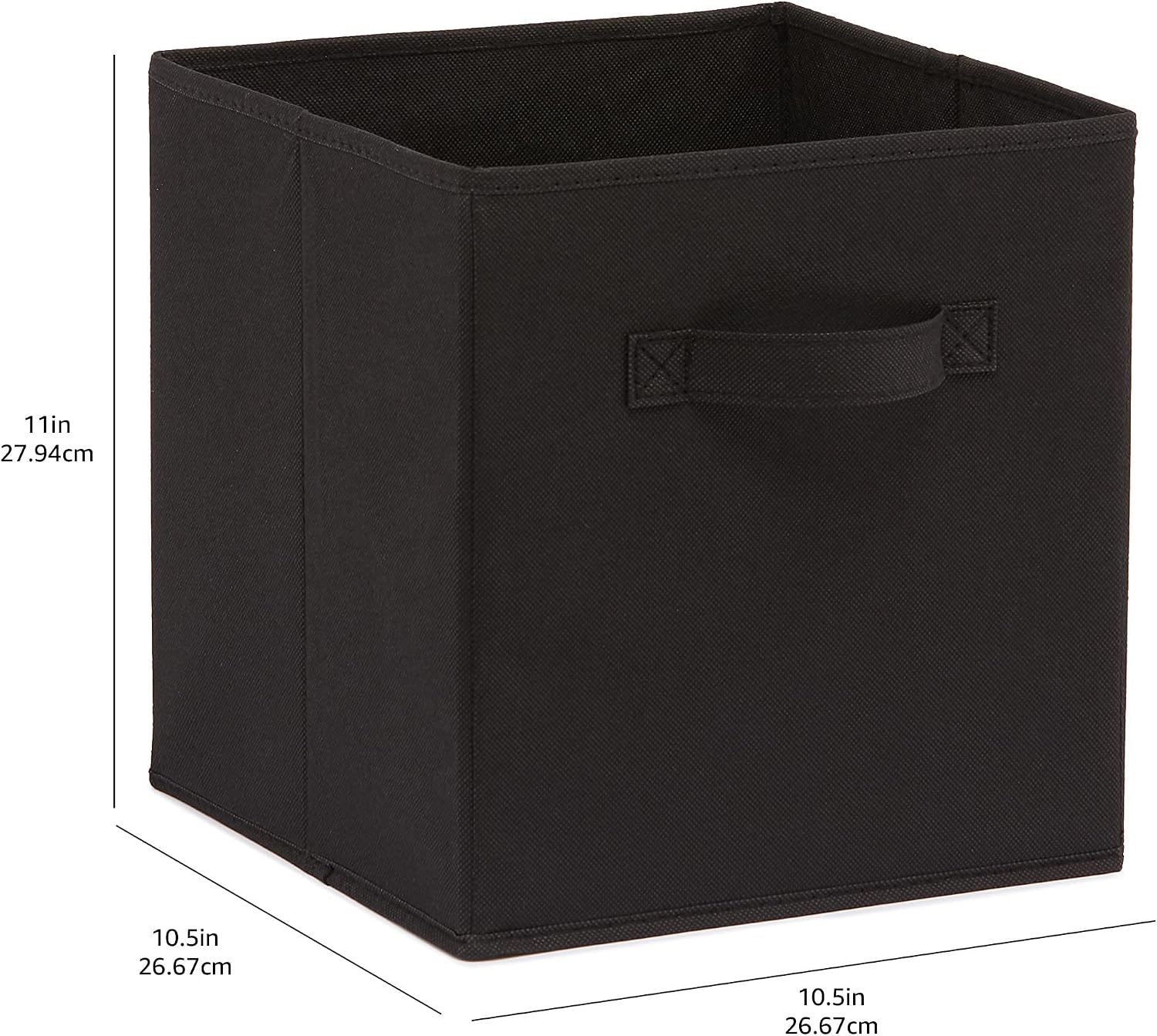 Detalle de Amazon Basics Zusammenklappbarer Aufbewahrungswürfel aus Stoff, 6er-Set, Schwarz