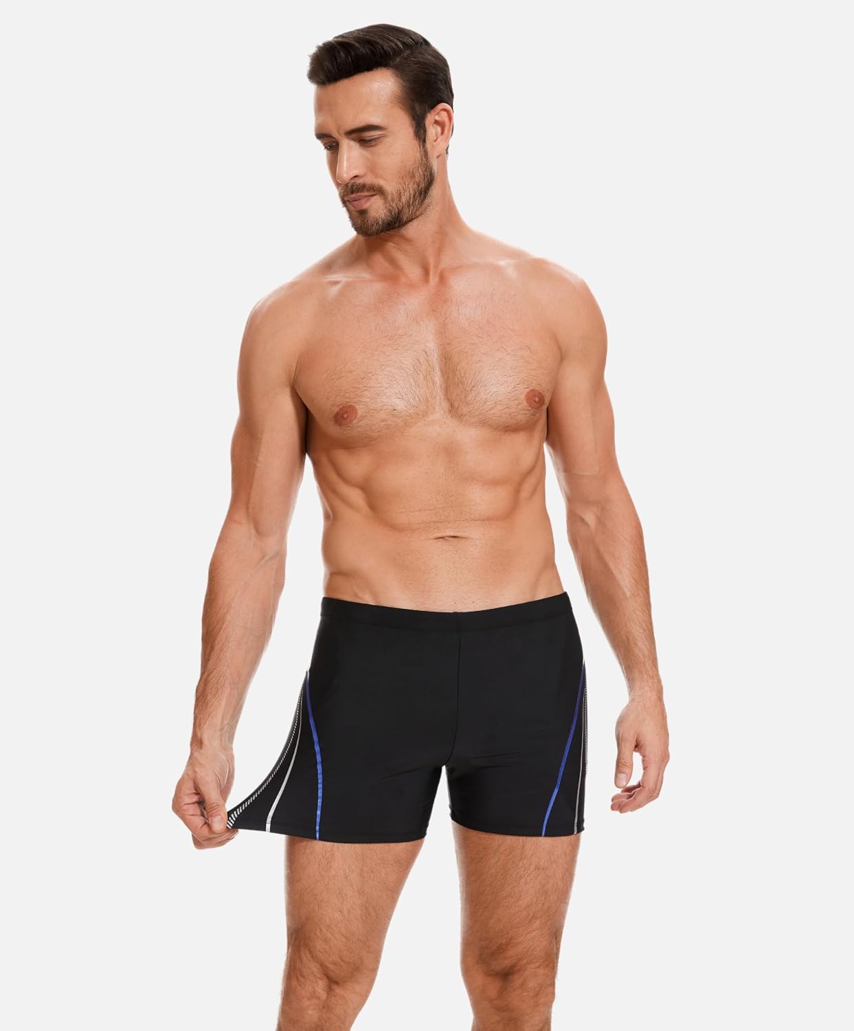 Detalle de AMZSPORT Maillot de Bain Homme Short de Bain à Séchage Rapide avec Cordon de Serrage