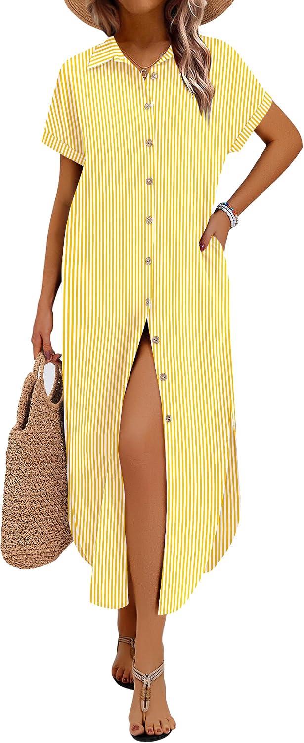 Detalle de Zeagoo Women Dress Cover Up Button 49% Viscose