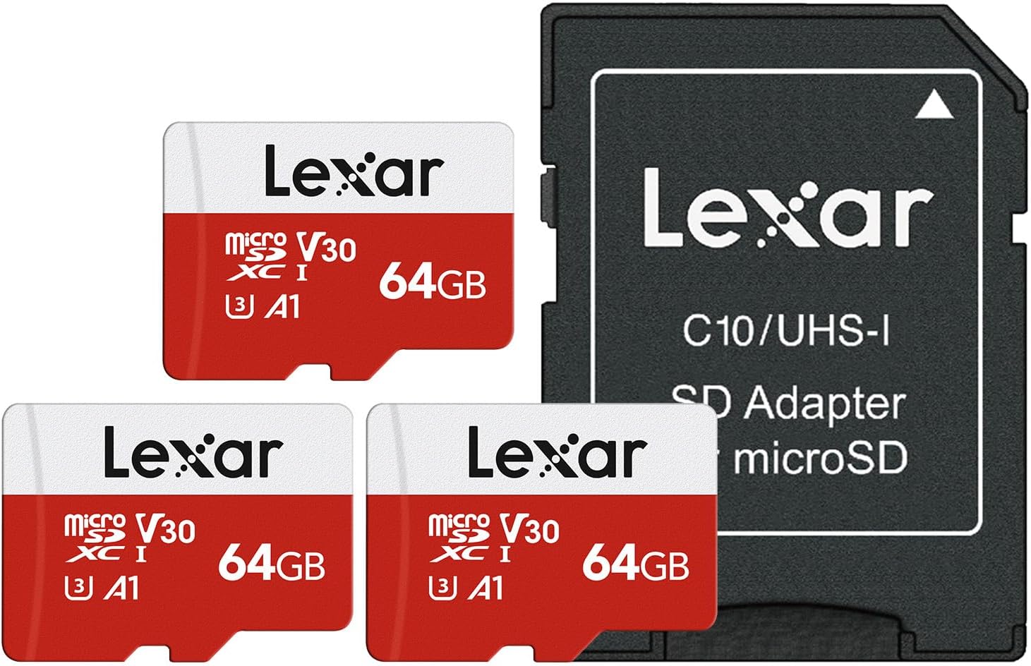 Detalle de Lexar LMSESXX064G-B3AAU E-Series 64GB microSDXC UHS-I 3-Pack, V30