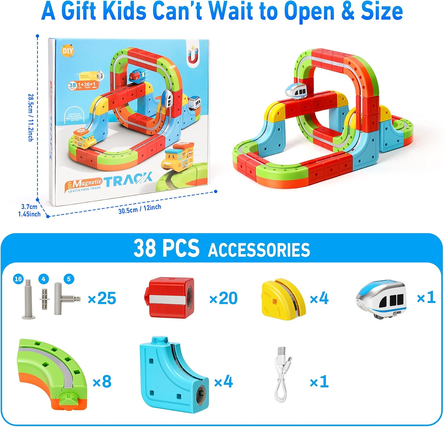 Thumbnail 5 de Hamino Electric Train Set for Kids with Anti-Gravity Magnetic Tracks (38pcs)
