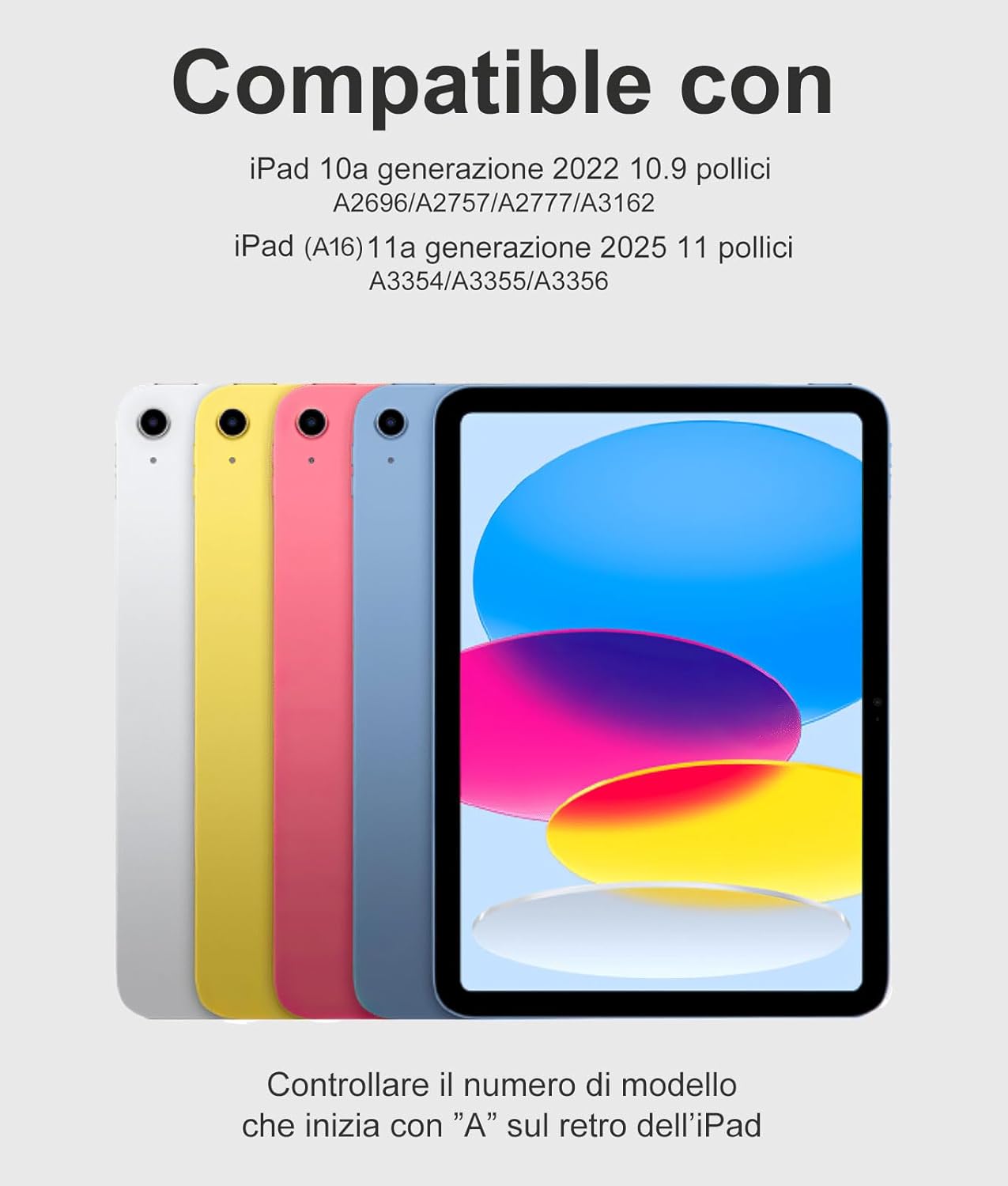 Thumbnail 1 de Vobafe Keyboard Case for iPad A16 11th Gen / 10th Gen (11/10.9 inch) with 7‑colour Backlit Detachable Keyboard – UK layout