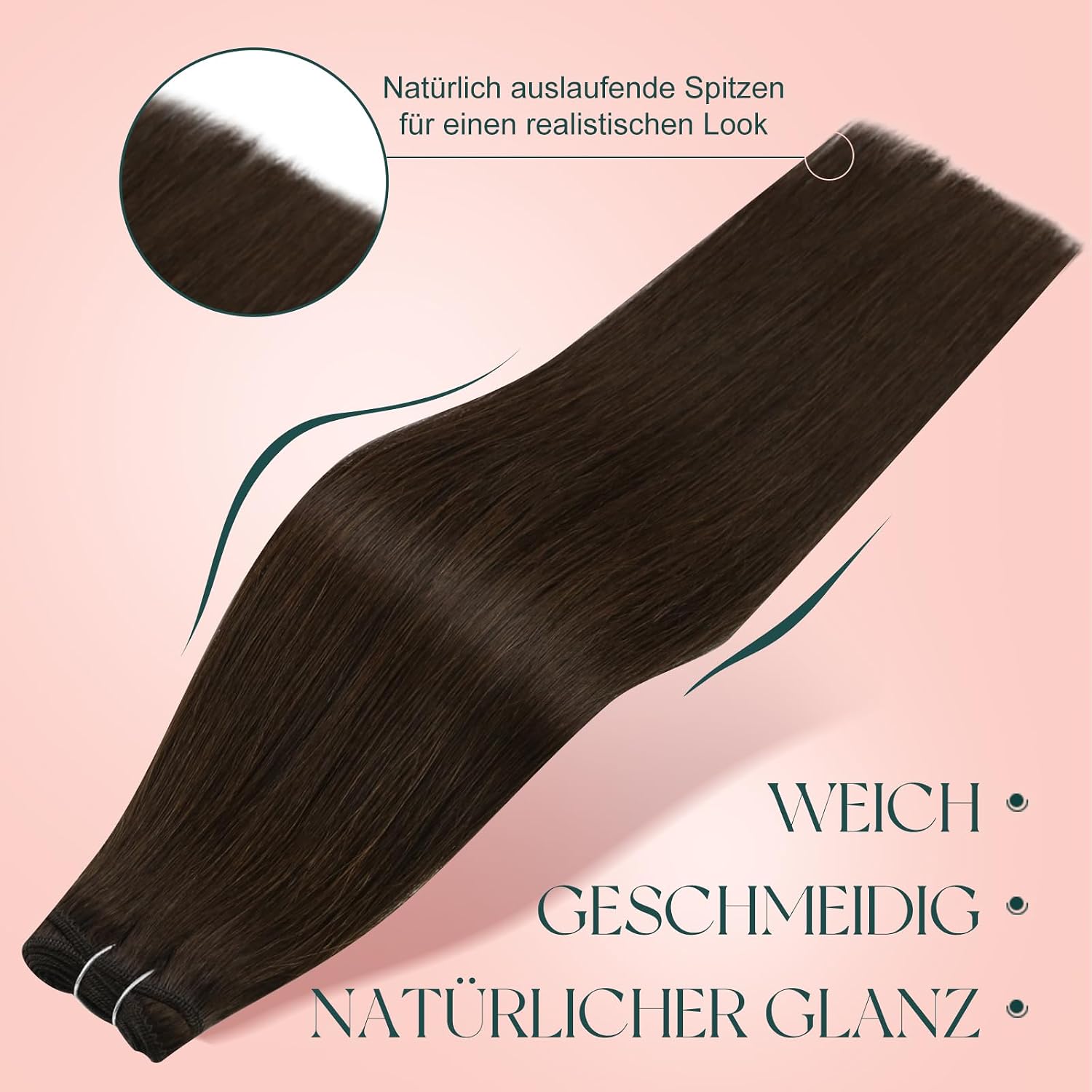 Thumbnail 4 de Easyouth Echthaar Tressen 70g 12Zoll #2 Braun