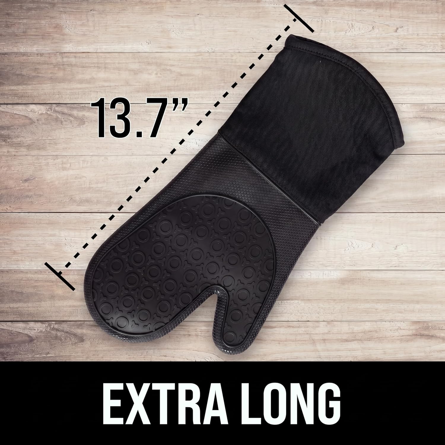 Thumbnail 2 de BPA-Free Silicone Oven Mitts Ultra Heat Resistant 500°F – 13.7" with Thick Cotton Liner