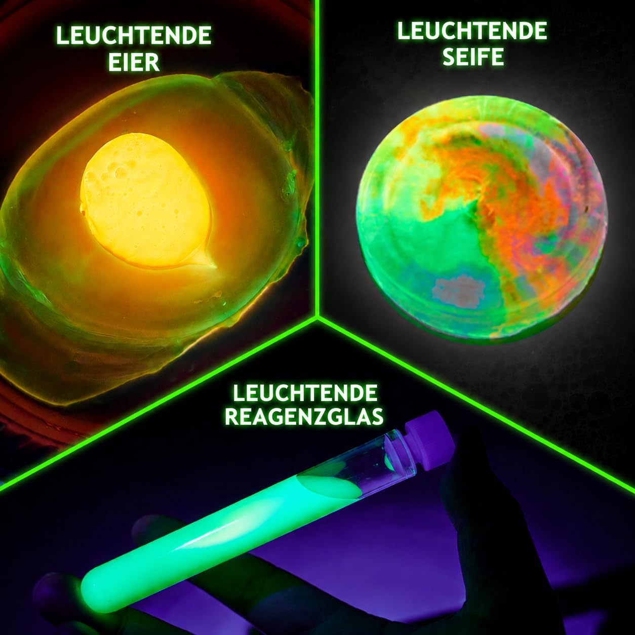 Detalle de Greek Science 75+ leuchtende Experimente im Dunkeln – Glow-in-the-Dark Science Kit für Kinder (8–12)