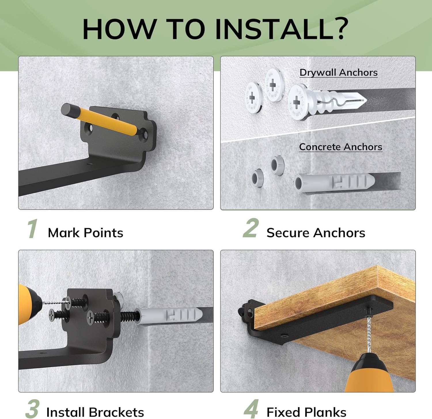 Thumbnail 6 de WELDUN floating shelf brackets, 10 cm