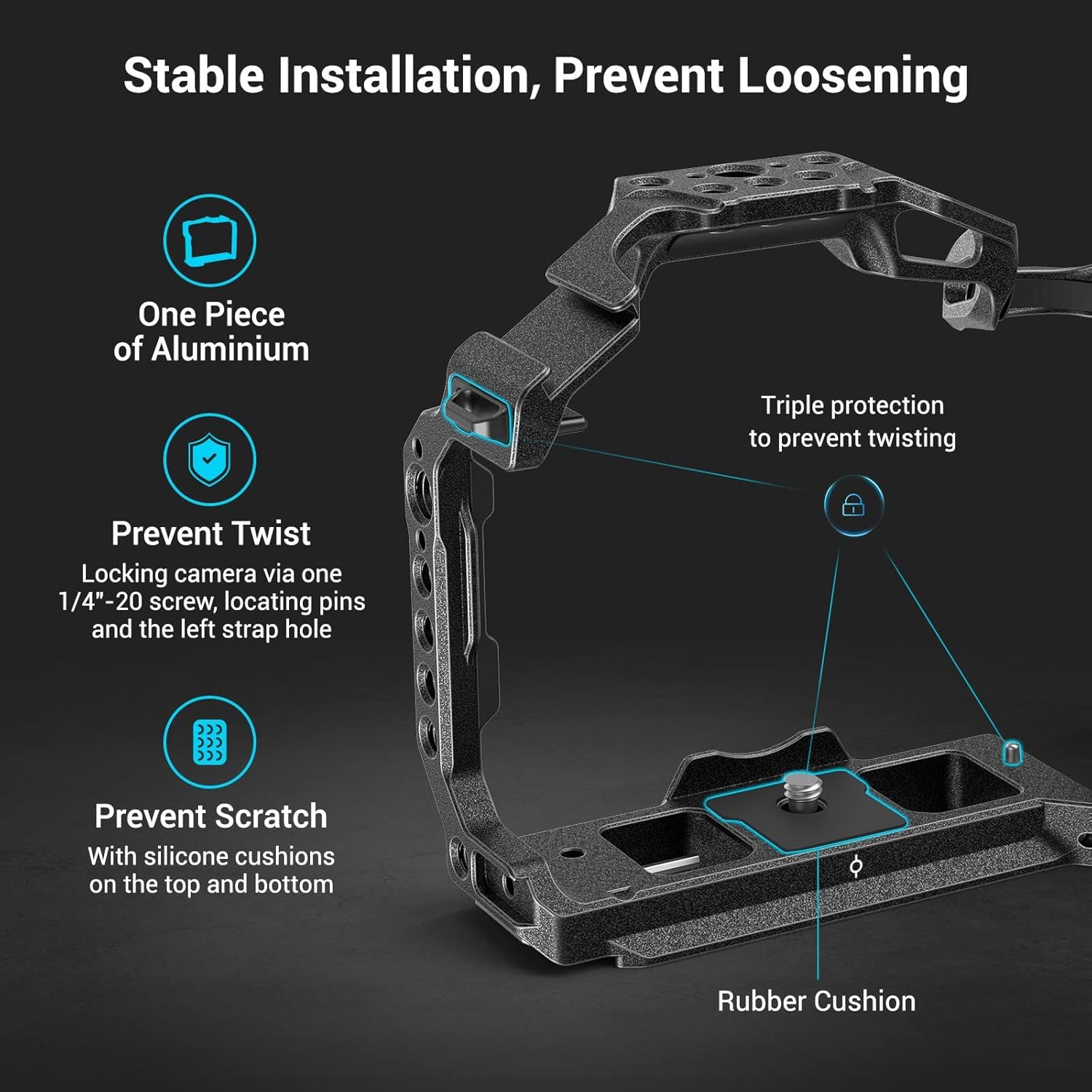 Thumbnail 1 de SMALLRIG Cage Käfig für Canon R5/R6/R5 C – CNC-Aluminiumkonstruktion mit vielseitigen Montagemöglichkeiten (3233B)