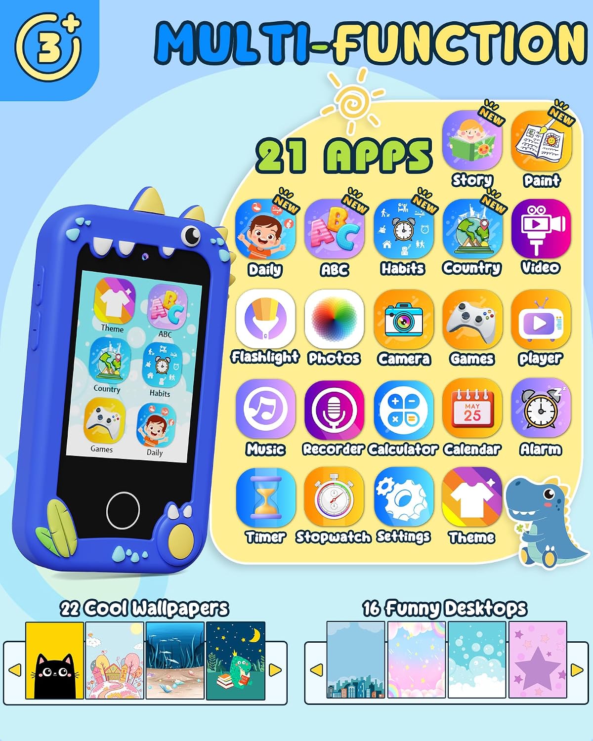Detalle 2 de UCIDCI Kids Smart Phone Toys for Girls 3–7