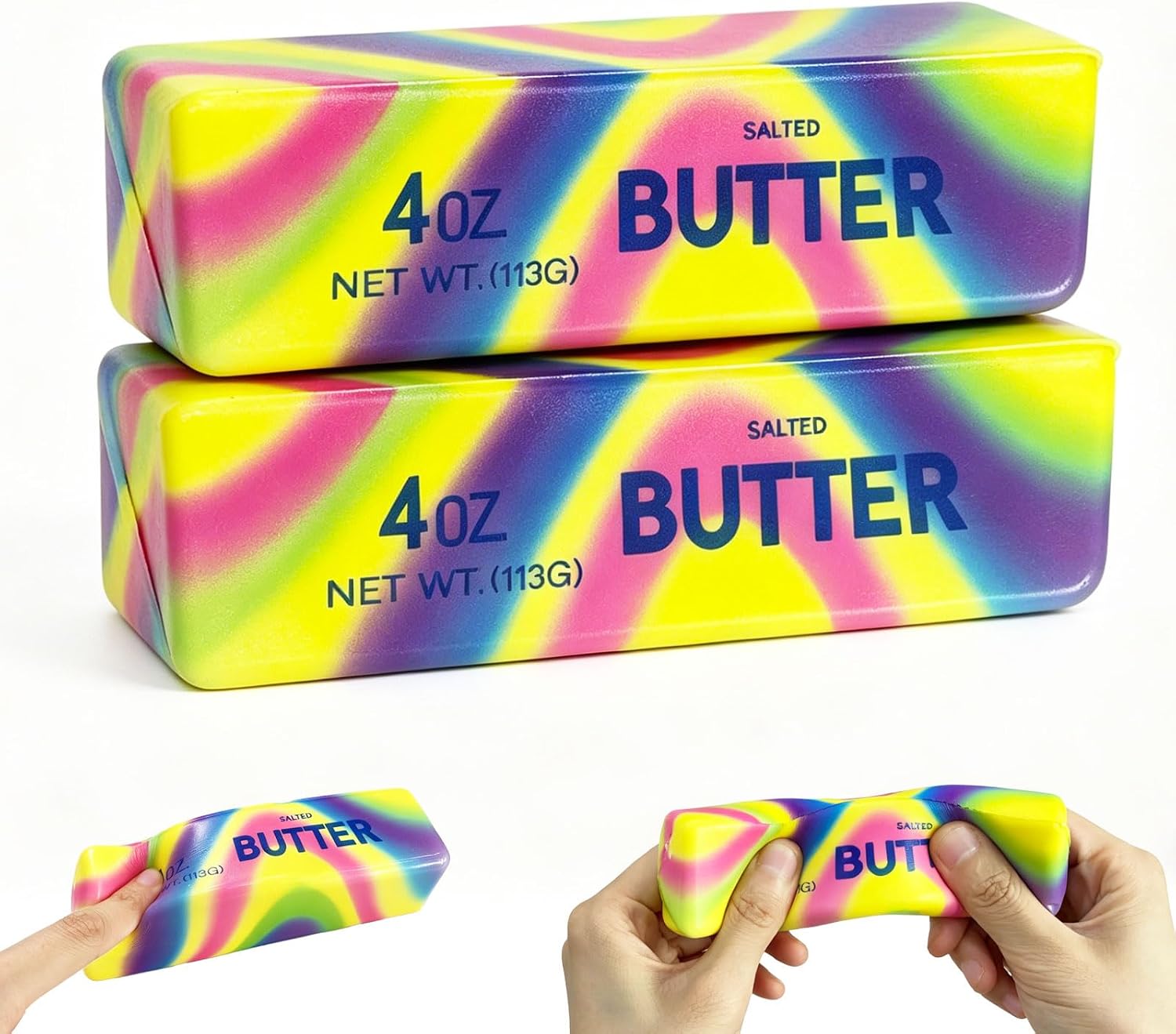 Detalle de TERESSIA Slow Rising Butter Stick Squishy Stress Toy, Colorful 2-Pack