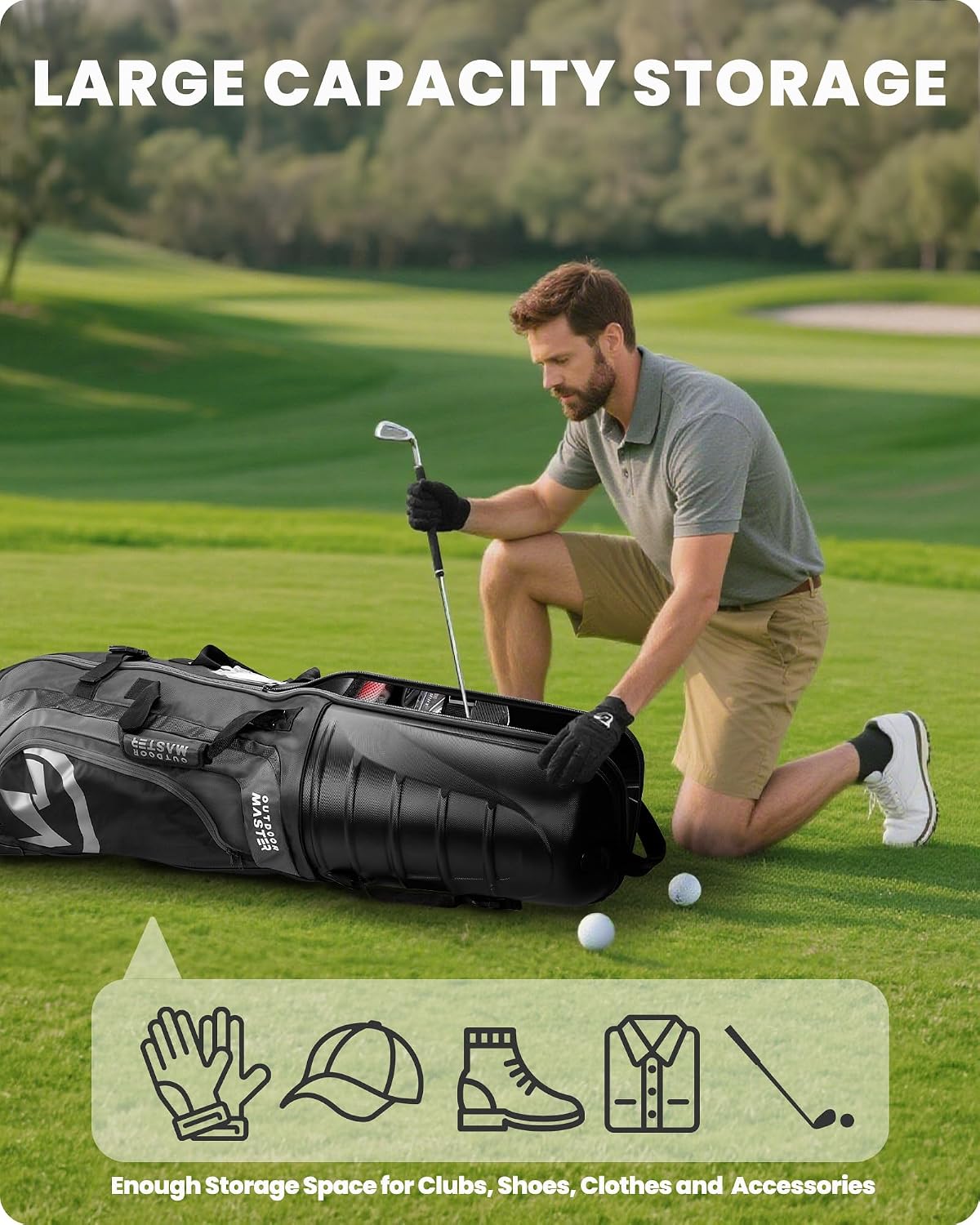 Thumbnail 3 de OutdoorMaster golf travel bag hard case 138 cm