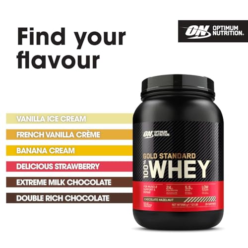 Detalle de Optimum Nutrition Gold Standard 100% Whey Protein Powder (Chocolate Hazelnut) – 896 g, 28 Servings